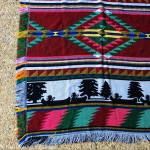 Crown Crafts Vintage Western Outdoors Canoe Trees